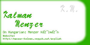 kalman menzer business card